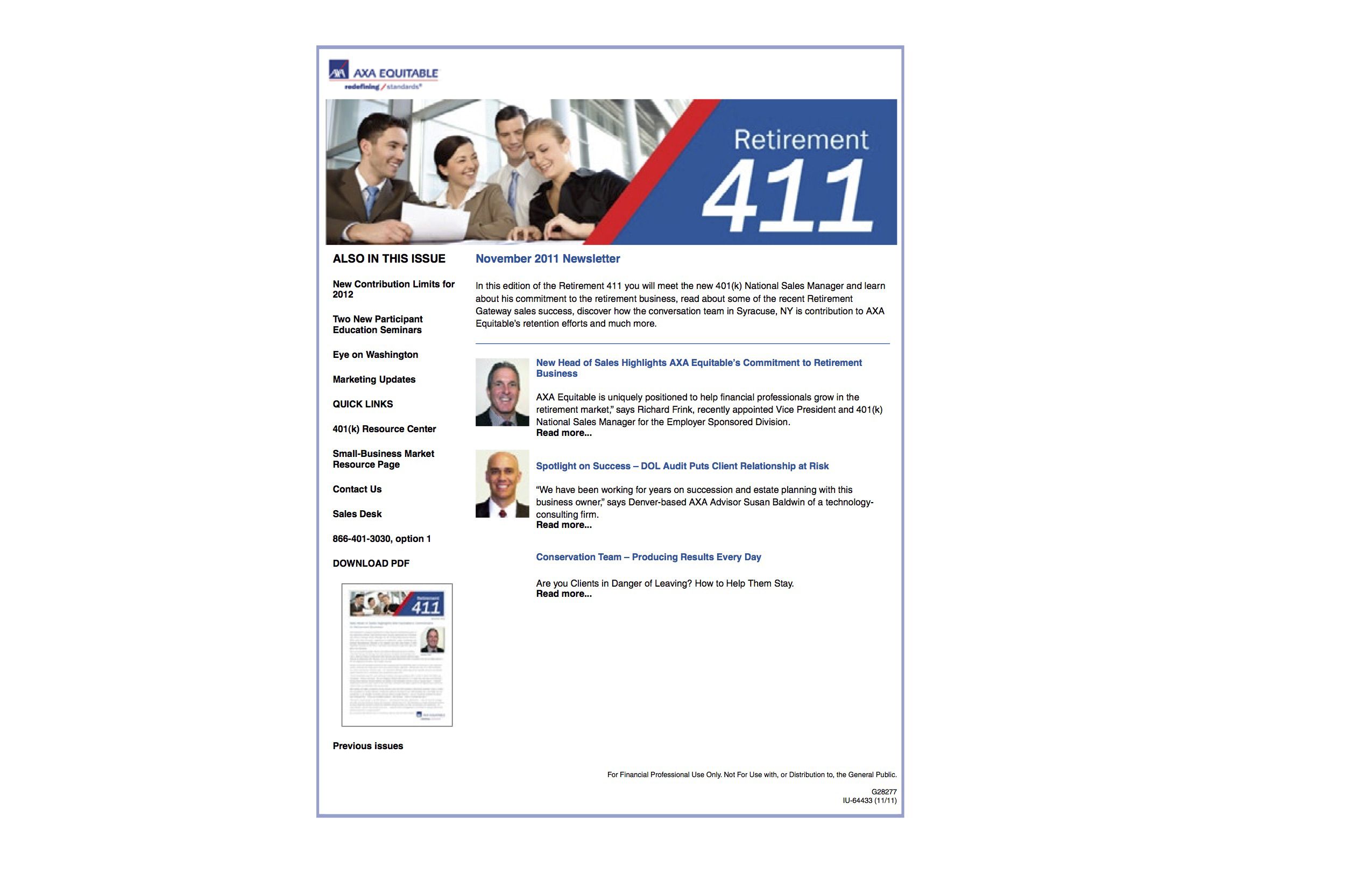 AXA Equitable Newsletter